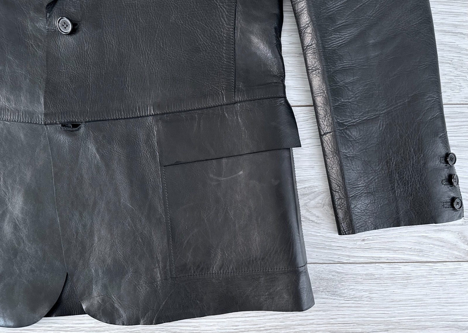 Vintage Gucci x Tom Ford LaserCut Black Leather Jack… Gem