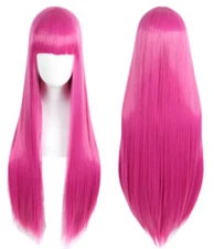For Cosplay Princess Bubblegum Pink Long Straight Wig Halloween
