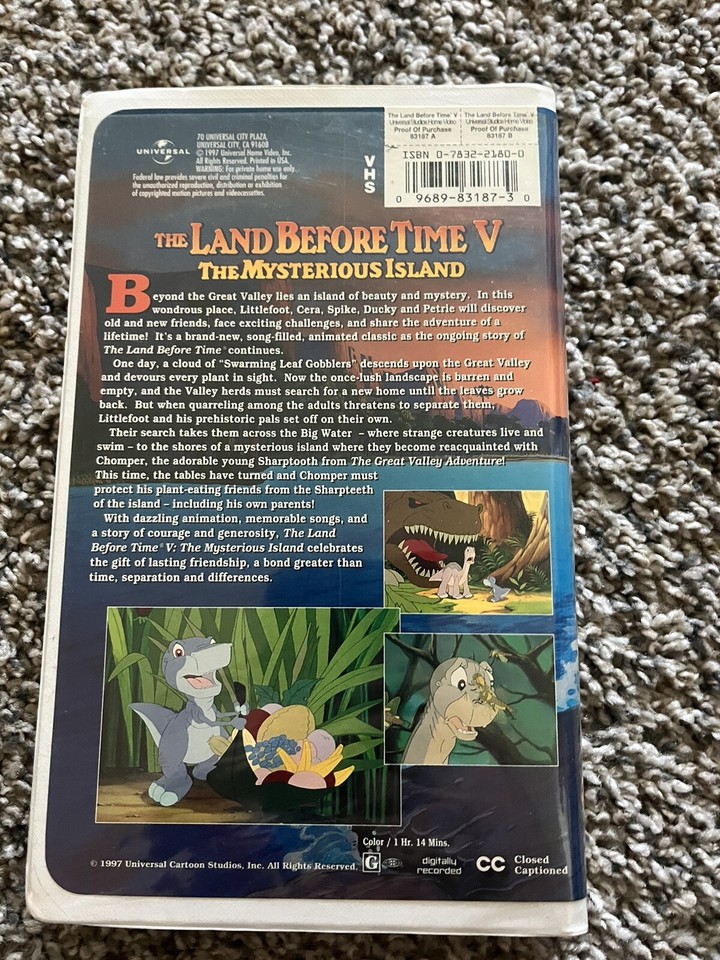 The Land Before Time V: The Mysterious Island (VHS, 1997, Collectors ...