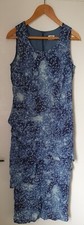 SALE ❀ڿڰۣ❀ VICINI VINTAGE Shades Of Blue AYSMMETRICAL FRILL MAXI DRESS ❀ Size 14