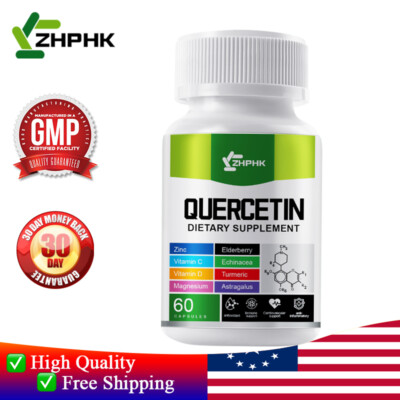 Quercetin 1000mg, Zinc, Vitamin C, Vitamin D, Magnesium - 9 in 1 Immune Support