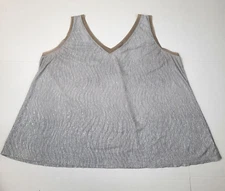 Lane Bryant Sleeveless Top Womens 22/24 Shimmery Silver Swing Tank Glam Swifty