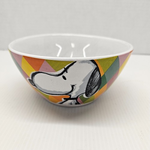 SNOOPY CEREAL/ICE CREAM BOWL Gibson Peanuts Festive Sketch Colorful Vintage - Picture 3 of 9