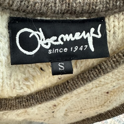 Obermeyer Cable Knit Sweater Artsy Button Cardigan Embroidery Womens Size S VTG - Picture 10 of 10