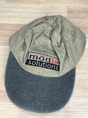 Modis Solutions Hat Mens Beige Adjustable Strap Baseball Cap Construct Yard Work
