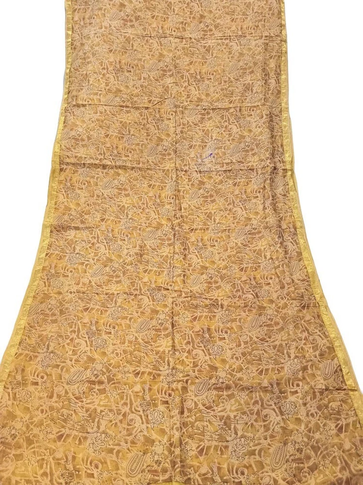 100% Pure Silk Sari Vintage Recycled Saree Silk Printed Fabric Material PSS17272 Foto 2 de 4