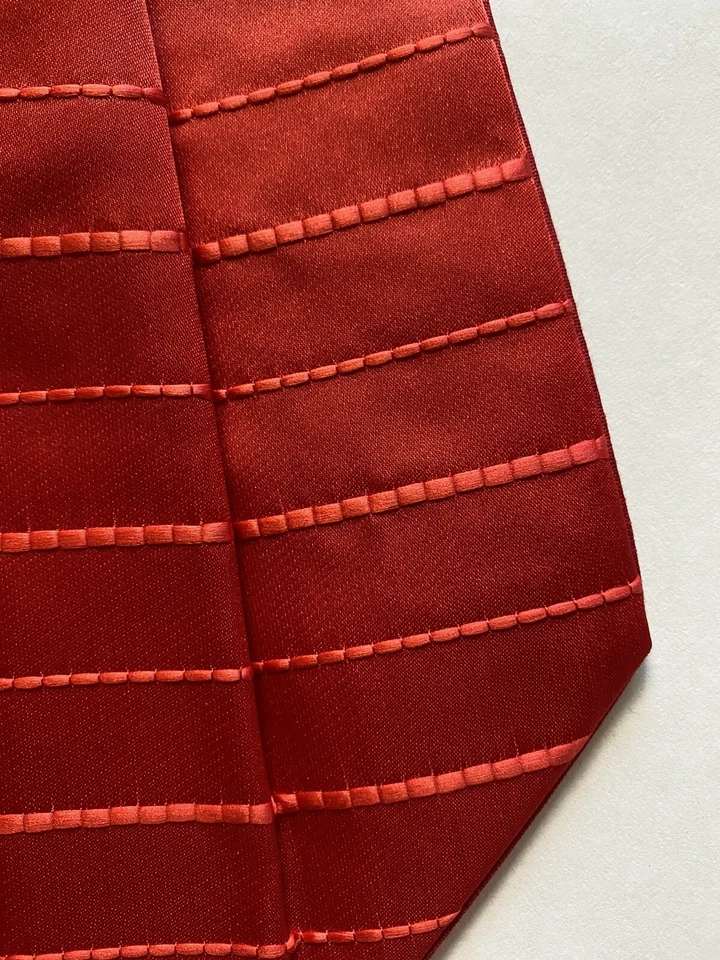 NEW Red stripes Men Silk Cravat Scarf Ascot NECK Tie PARTY-PRE STITCHED GATSBY - Image 3 of 4