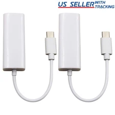 2pcs USB-C Type-C RJ45 Ethernet LAN Network Adapter for PC Windows Linux RTL8152
