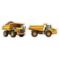 Dump Truck Vinyl Decal Sticker Construction 2 Pack C