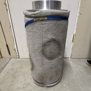 CAN-LITE Activated Carbon Filter 8in Cylinder for Hydroponics, Exhaust Fan, Odor