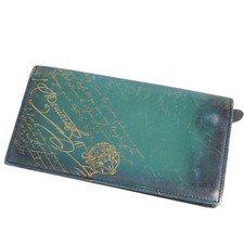 Berluti Wallet Long Calligraphy Scrit Leather Men's Green Used MOLO-0