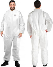 Hazmat Suit Disposable Coverall  Heavy Duty Full Body Painters Suit in 7 Sizes