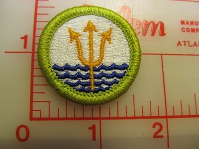 OCEANOGRAPHY merit badge plastic backed patch (oP)