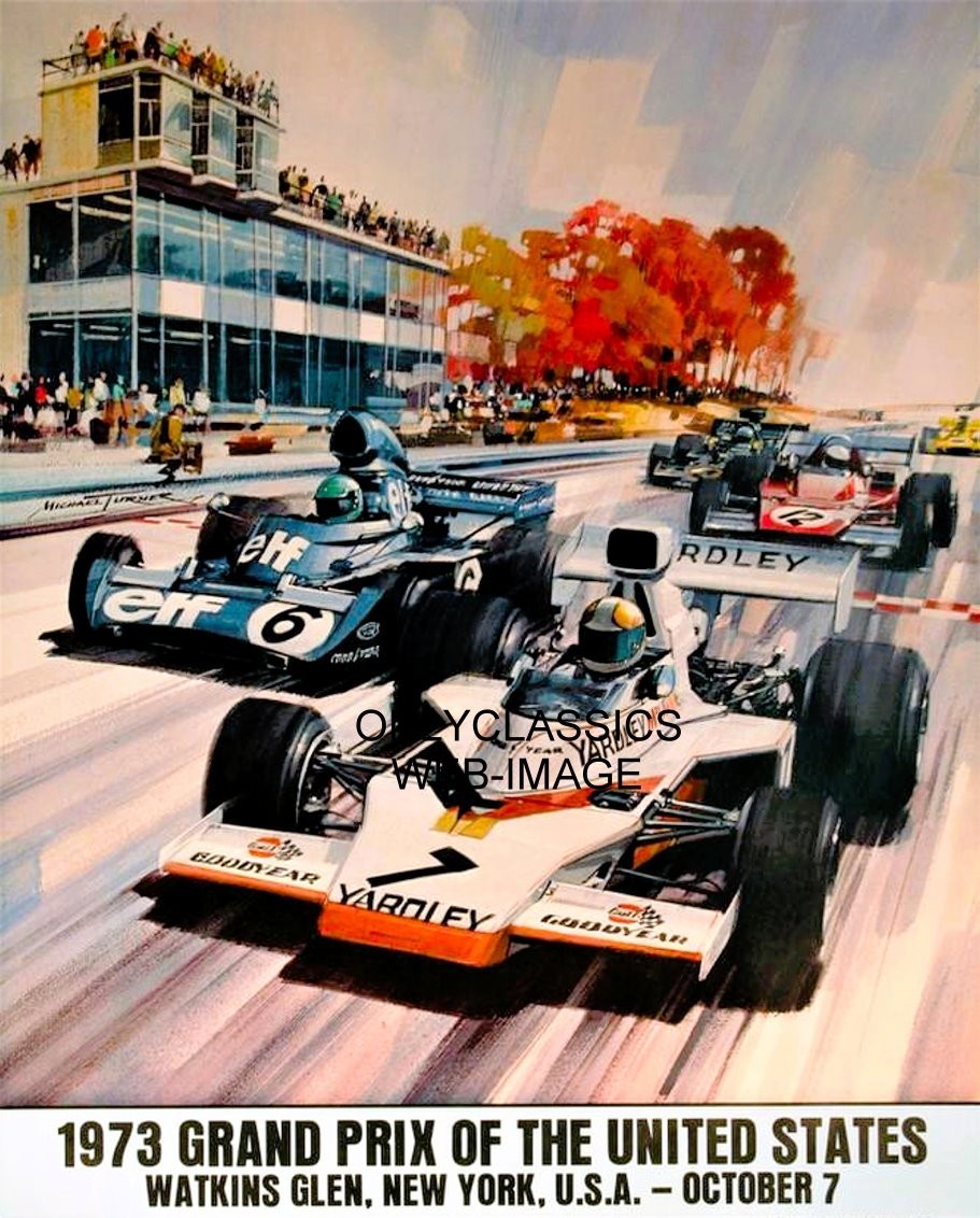 1973 GRAND PRIX OF THE USA WATKINS GLEN 12X16 POSTER AUTO RACING