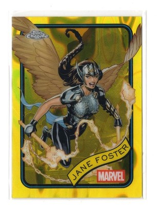 2025 Topps Marvel Chrome Mighty Thor Jane Foster YELLOW LAVA REFRACTOR #90