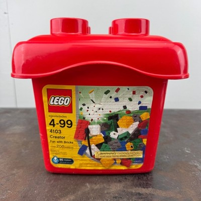 Vtg LEGO Creator Basic: Red Bucket Set 4103 w/ 200 Pieces - NEW / SEALED