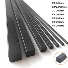 200mm Pultruded Carbon Fibre Square Bar Rod 2x2/2.5x2.5/3x3/4x4/5x5/6x6/8x8mm