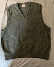 Vintage McGregor Sportswear Wool Sweater Vest Sleeveless Grey Large