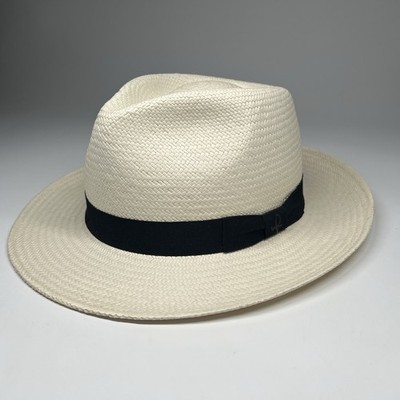 Ultrafino Panama Hat Authentic Classic Style Ivory Straw XL 61-62 Ecuador