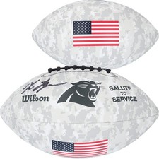 Xavier Legette Carolina Panthers Signed 2024 Salute To Service Wilson Football