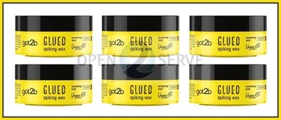 6x Schwarzkopf got2b Glued Spiking Wax - Mouldable Screaming Hold | Vegan - 75ml