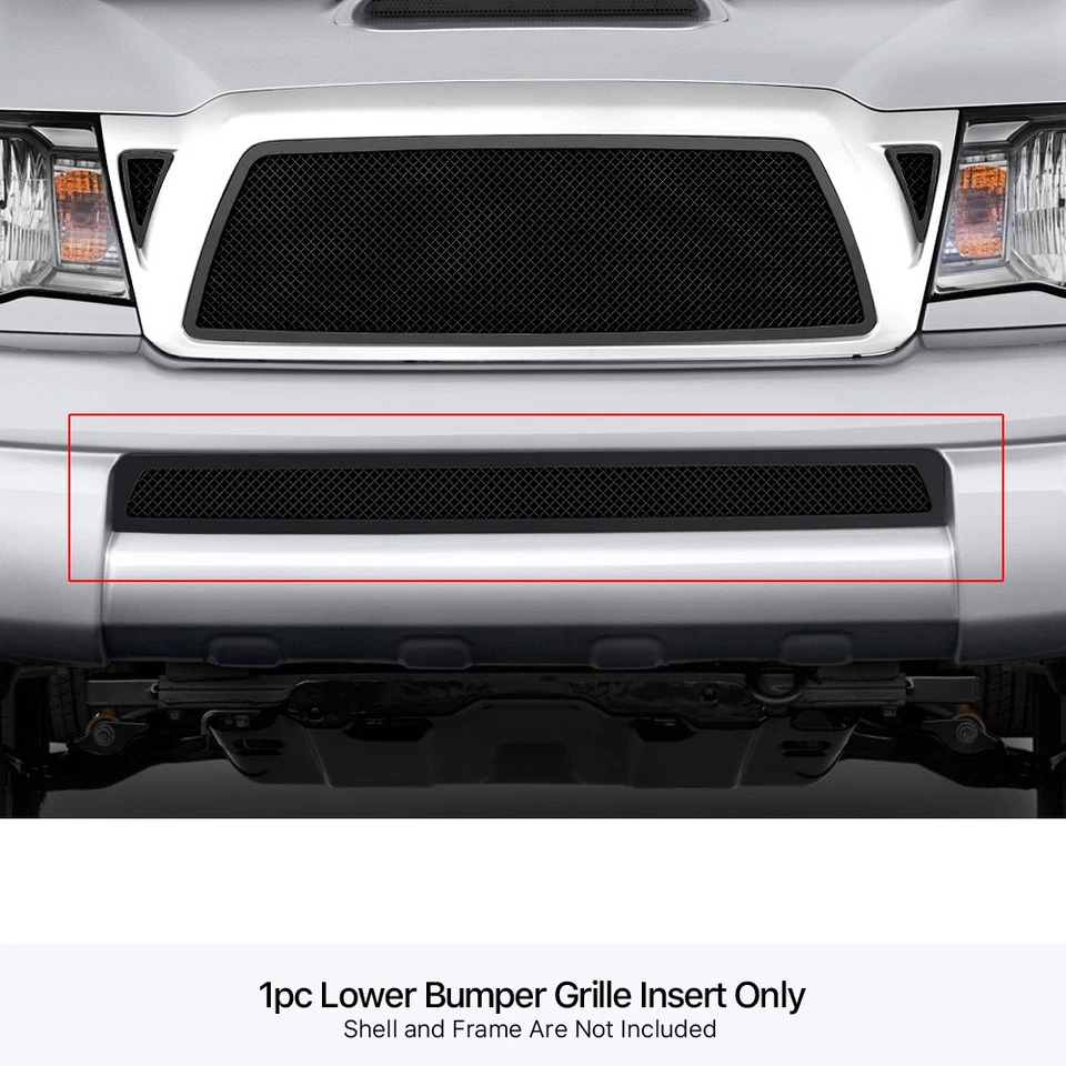 Fits 2005-2011 Toyota Tacoma Lower Bumper Stainless Black Mesh Grille Insert - Image 3 of 3