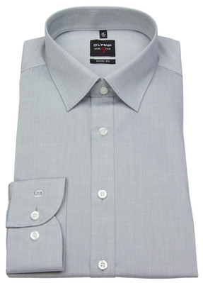 OLYMP Hemd Level Five Body Fit Chambray grau 69cm Arm - ohne OVP