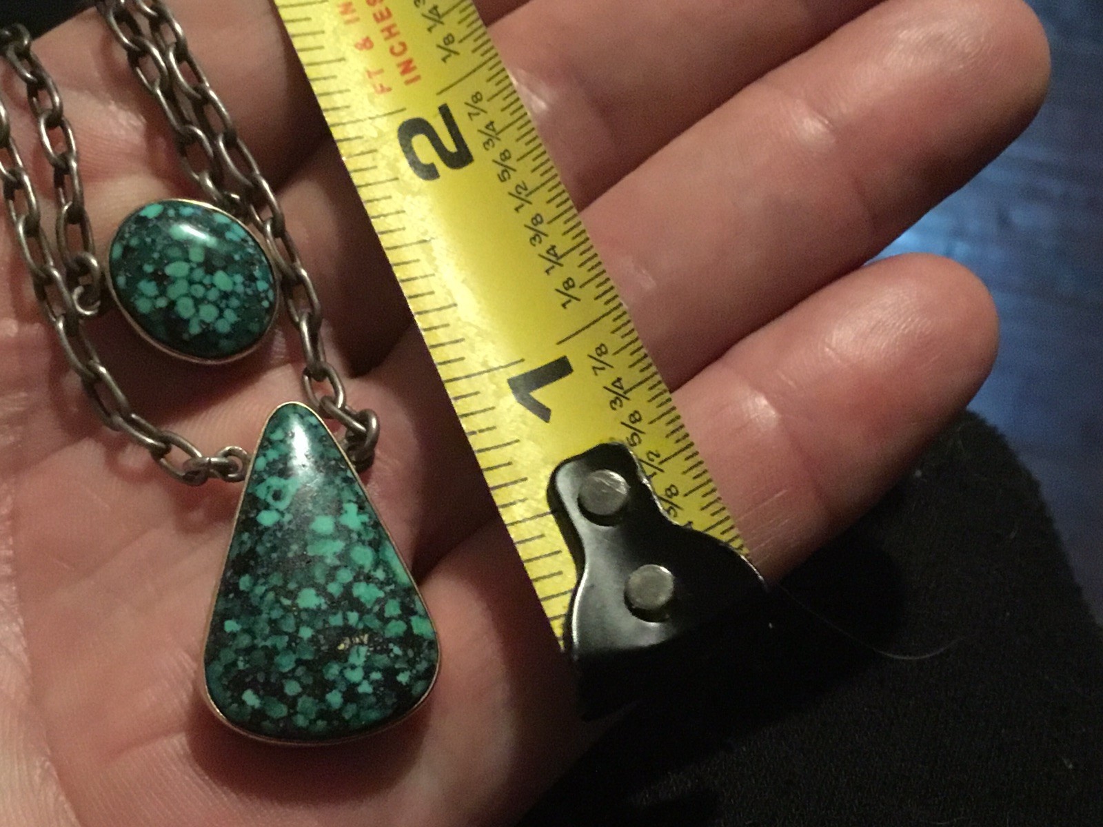 Authentic Native American  Spiderweb Turquoise Pe… - image 7