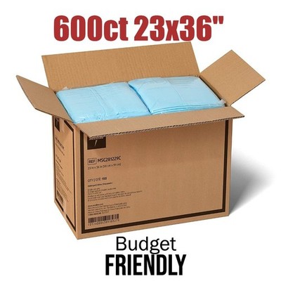 600ct  23x36'' Lightweight Puppy Dog Training Pee Pads 3-Layer Medline Under Pads
