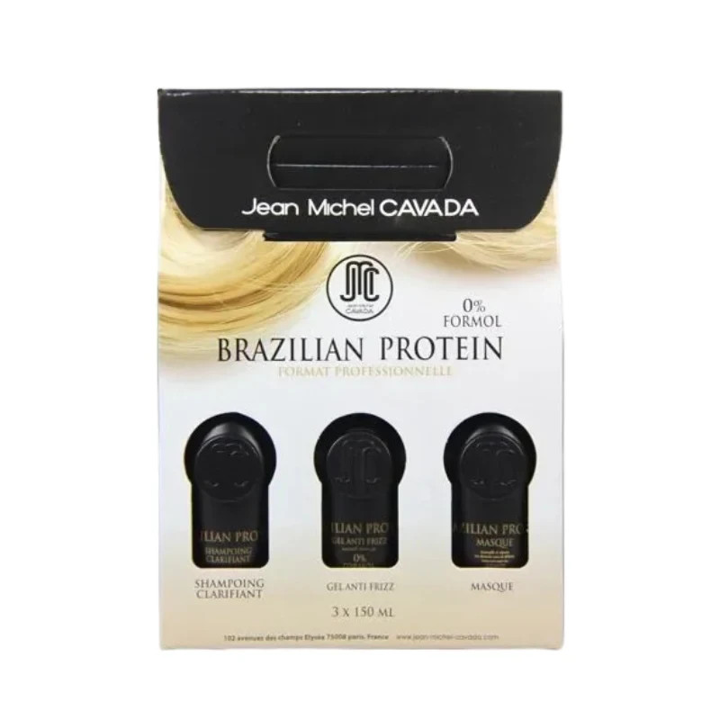 Kit Lissage Brésilien Jean Michel Cavada Brazilian Protein Sans Formol 3x150ml