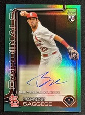 THOMAS SAGGESE 2025 Topps Series 2 Real One Rookie RC Auto Green Foil /99