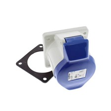 240v Panel Sockets, Size: 32 Amp, Colour: Blue, with Gasket