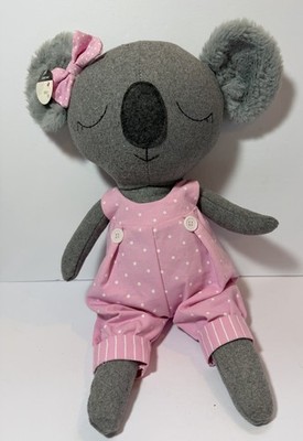 Debi Lilly Plush Koala 18  Stuffed Animal- NEW WITH TAGS Gray/Pink Decore