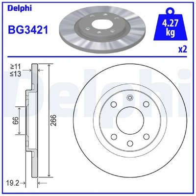 2x Delphi Scheibenbremse vorne 4246R4 424982 E169020 26042347