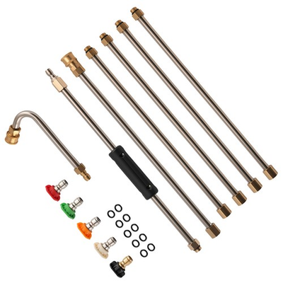 #ad 15 Inch Pressure Washer Wand 4000 PSI Brass Stainless Steel 5 Nozzle Tips $24.70