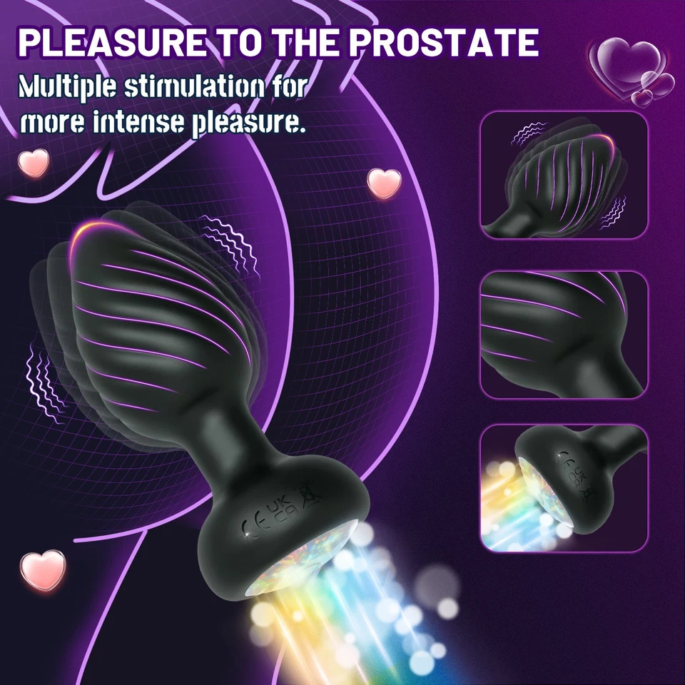 Anal Vibrator Butt Plug Beads Prostate Massager Vibrator Sex Toys Remote Control - Image 3 of 4