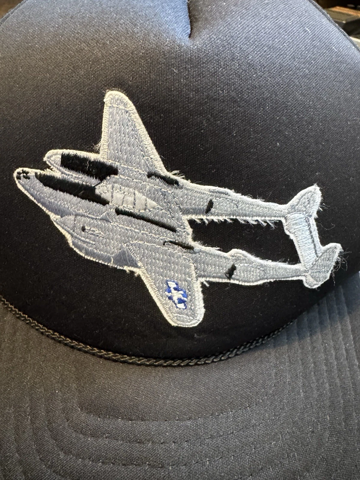 80's/90's Vintage Small Private Plane Airplane Trucker Mesh Snapback Cap Hat  image 2