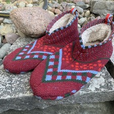 Bombas The Gripper Slipper Medium Maroon Wool Blend Non Slip Tech Grippy