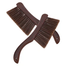 2 Pcs Hearth Cleaning Brush Set Soft Bristle Wood Handle Sweeper for Fireplaces