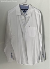 Tommy Hilfiger Mens White Long Sleeve Classic Fit Button-Up Shirt Size-XL
