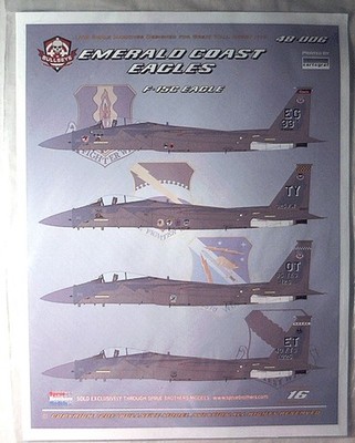 BULLSEYE 48-006 EMERALD COAST EAGLES F-15C 1:48 DECALS FOR GREAT WALL KITS - NOS