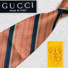 Item GUCCI Tie Regimental Stripe 100 Silk Made in Italy Brown Brick Green Busin