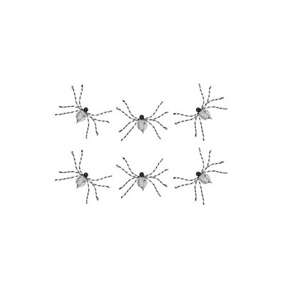 MacKenzie-Childs Black & White Beaded Spider Clips - Set of 6 NEW