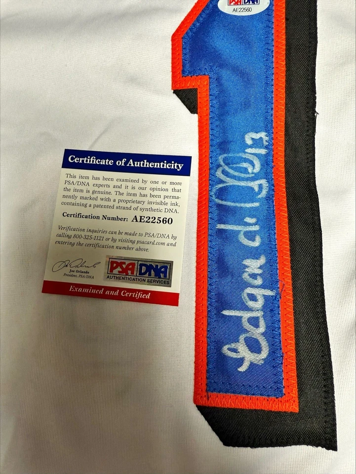 Edgardo Alfonzo Signed NY Mets White Jersey Auto. Includes PSA/DNA COA - Image 2 of 2