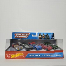 Hot Wheels Justice League Wonder Woman Batman Superman Flash Green Lantern 5 Pk