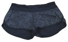 Lululemon Black Spotted Textured Elastic Inner Lined Athletic Shorts Womans Sz 6