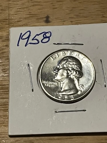 Beautiful 1958 - P Uncirculated Washington Quarters 90% Silver Free Shipping
