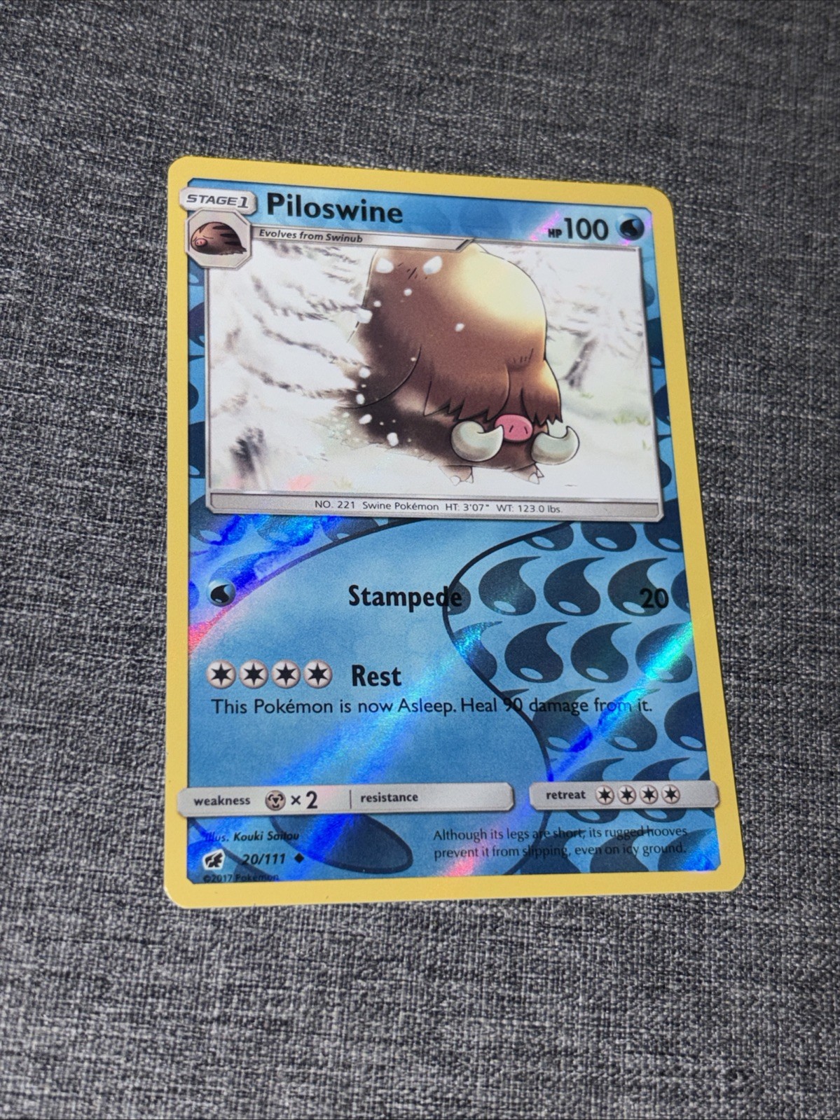 Pokemon Card Crimson Invasion Piloswine 20/111 Uncommon Reverse Holo