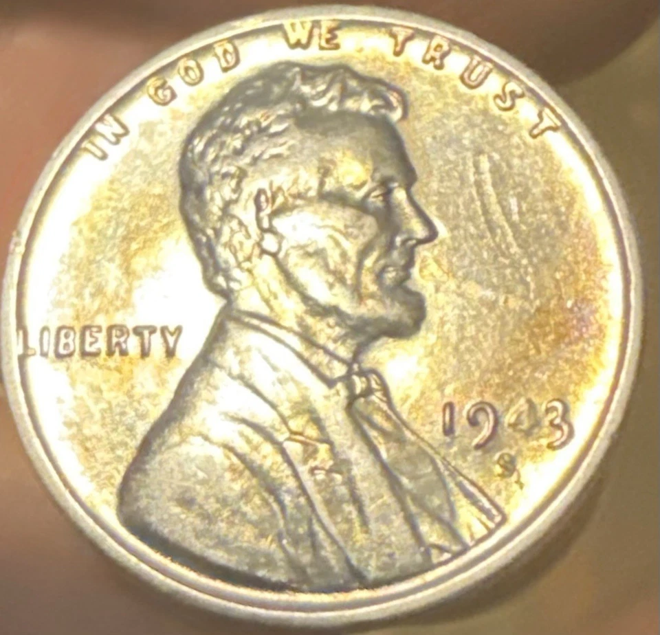 1943-S Lincoln Steel Cent Penny 1C - Incredible Example Toning Hi Grade WWII - Image 3 of 4