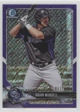 2018 Bowman Chrome Prospects Purple Shimmer Refractor 53/655 Brian Mundell 01c9